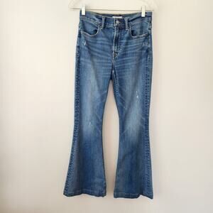 American Eagle AE77 Jeans Women 4 High Rise Flare Blue Denim Grunge Boho Classic